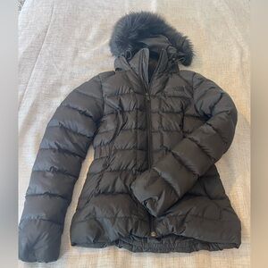 The North Face Women's Black Puffer Coat with Fur Hood